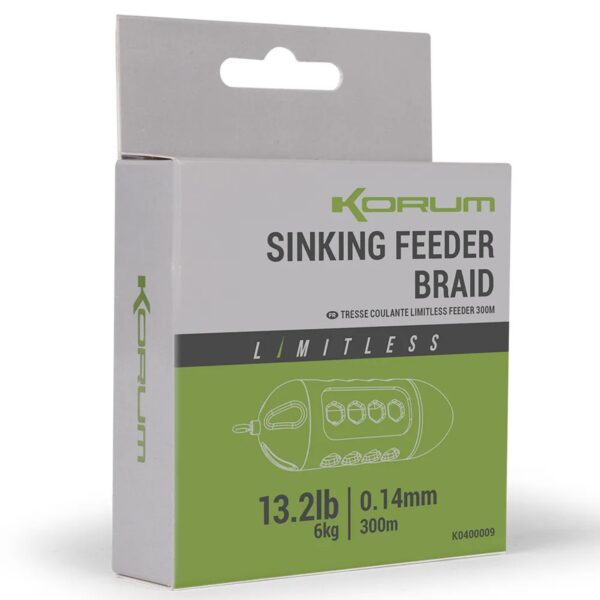 Trecciato per mulinello Limitless Sinking Feeder Braid KORUM (300mt)